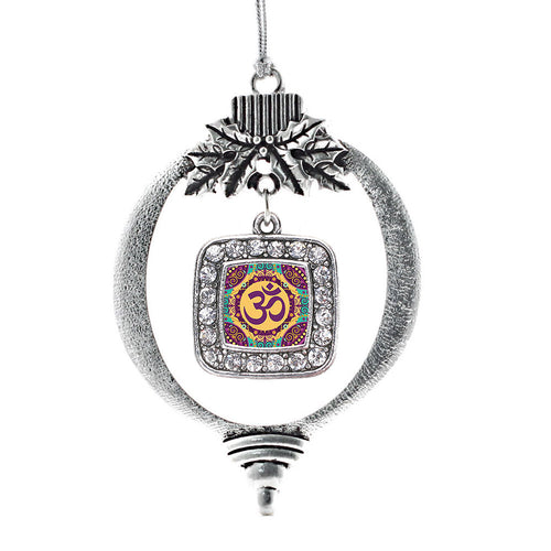 Mandala Ohm Square Charm Christmas / Holiday Ornament