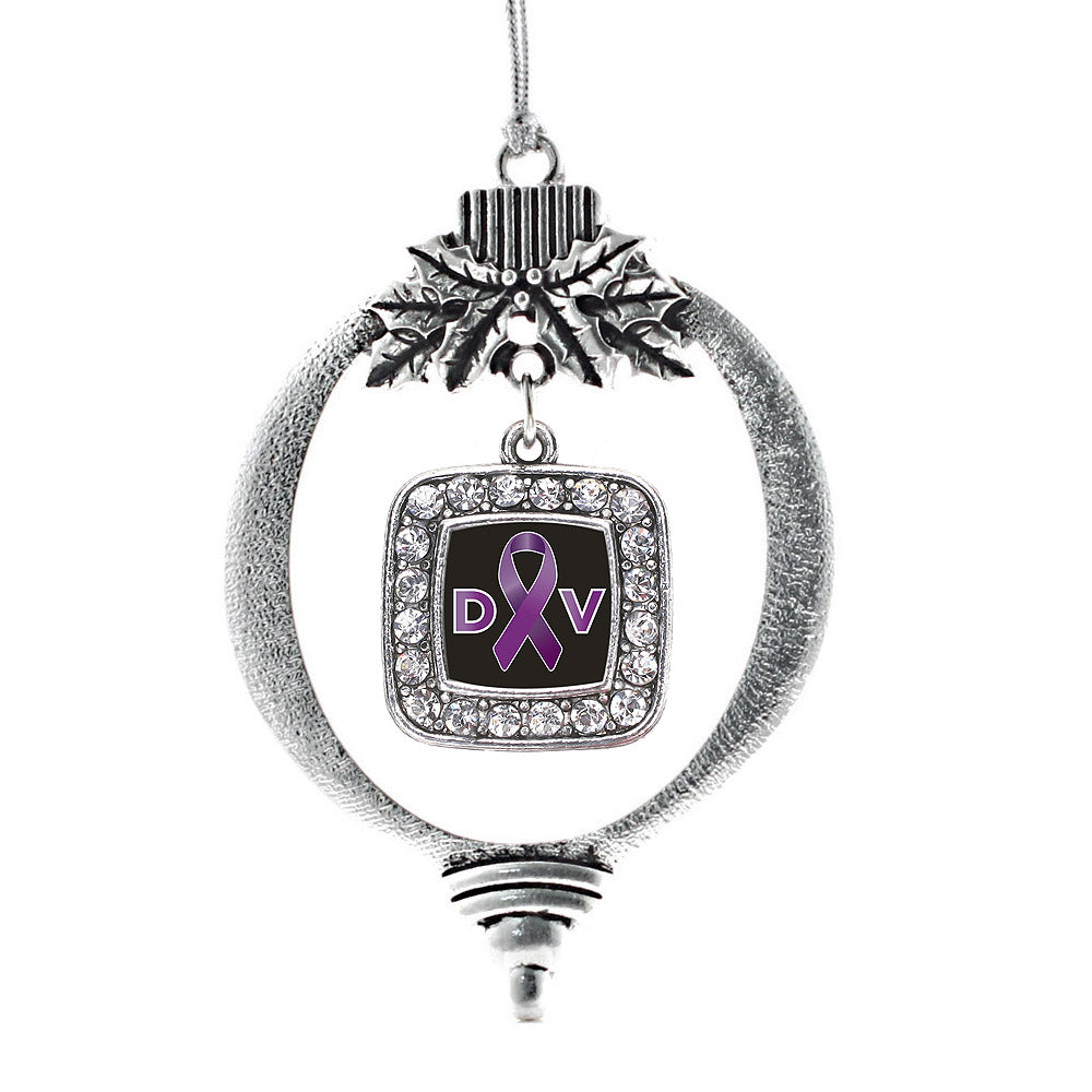 Domestic Violence Support Square Charm Christmas / Holiday Ornament