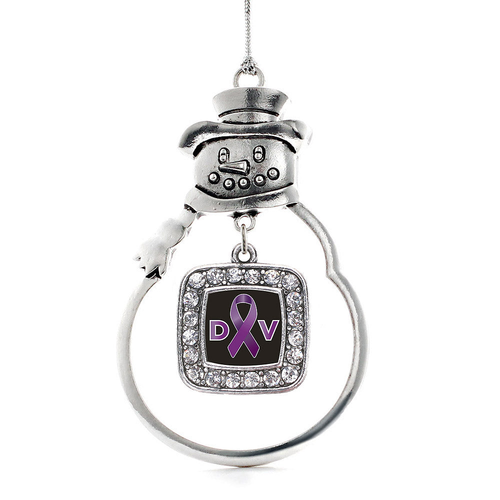 Domestic Violence Support Square Charm Christmas / Holiday Ornament