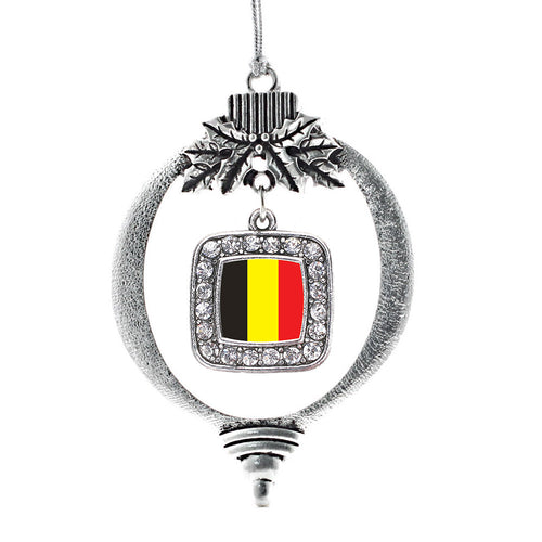 Belgium Flag Square Charm Christmas / Holiday Ornament