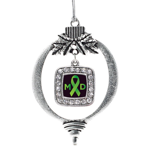 Muscular Dystrophy Square Charm Christmas / Holiday Ornament