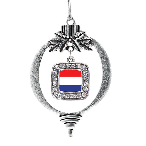 Netherlands Flag Square Charm Christmas / Holiday Ornament