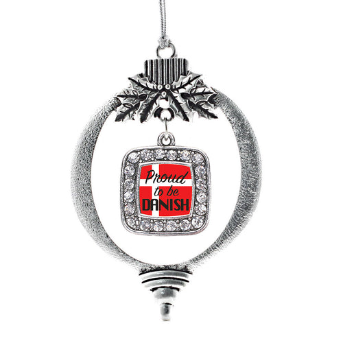 Proud to be Danish Square Charm Christmas / Holiday Ornament