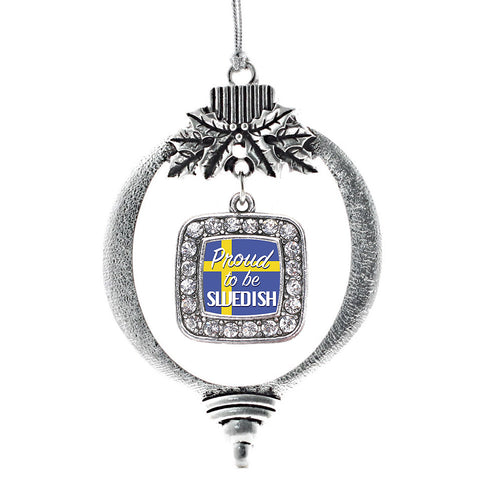 Proud to be Swedish Square Charm Christmas / Holiday Ornament