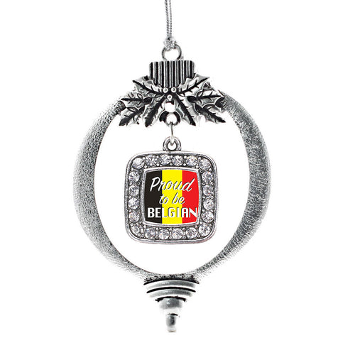 Proud to be Belgian Square Charm Christmas / Holiday Ornament