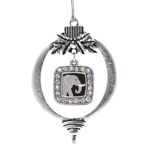 Elephant Square Charm Christmas / Holiday Ornament